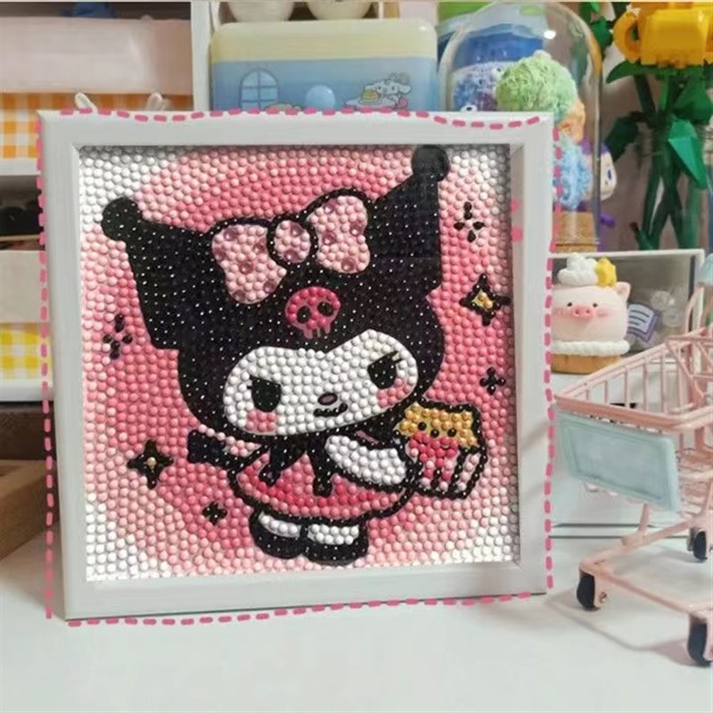 速发手工制满画儿钻礼物作童带框贴纸相框画玩具贴画