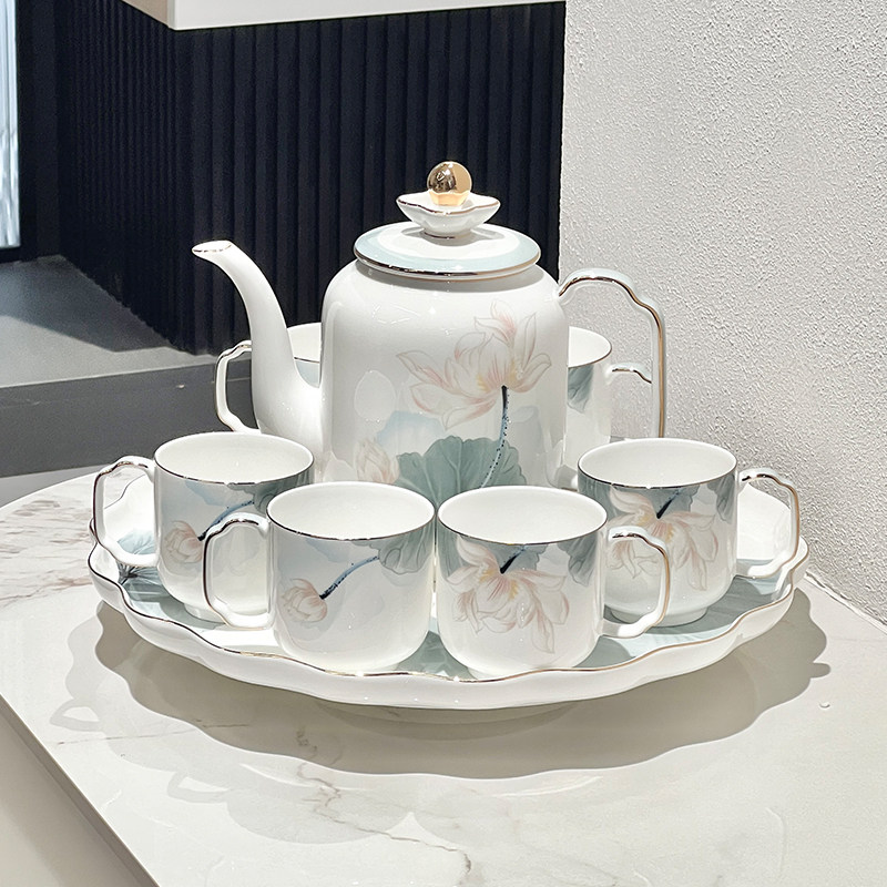 速发茶具套装2024新待轻奢骨瓷水杯茶壶杯茶家用客厅款客结婚礼品