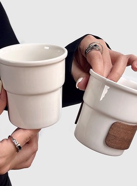 速发Chub 陶约白色简瓷手握杯随手杯啡咖子拿铁杯水杯早餐牛奶杯