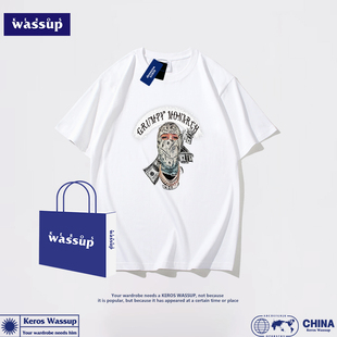 99元 男夏季 6件 重磅潮流短袖 潮牌白色印花体恤情侣打底衫 美式