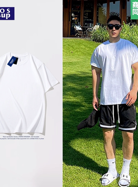 99元6件潮流宽松白色T恤纯棉印花短袖街头休闲男女情侣夏季新款