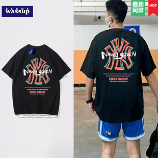 6件 潮流重磅短袖 夏季 男装 男字母印花纯棉圆领黑色体恤 美式 99元