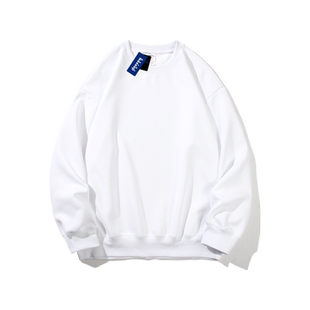 买一送一纯棉重磅圆领卫衣男套头长袖打底衫上衣情侣潮牌男装外套