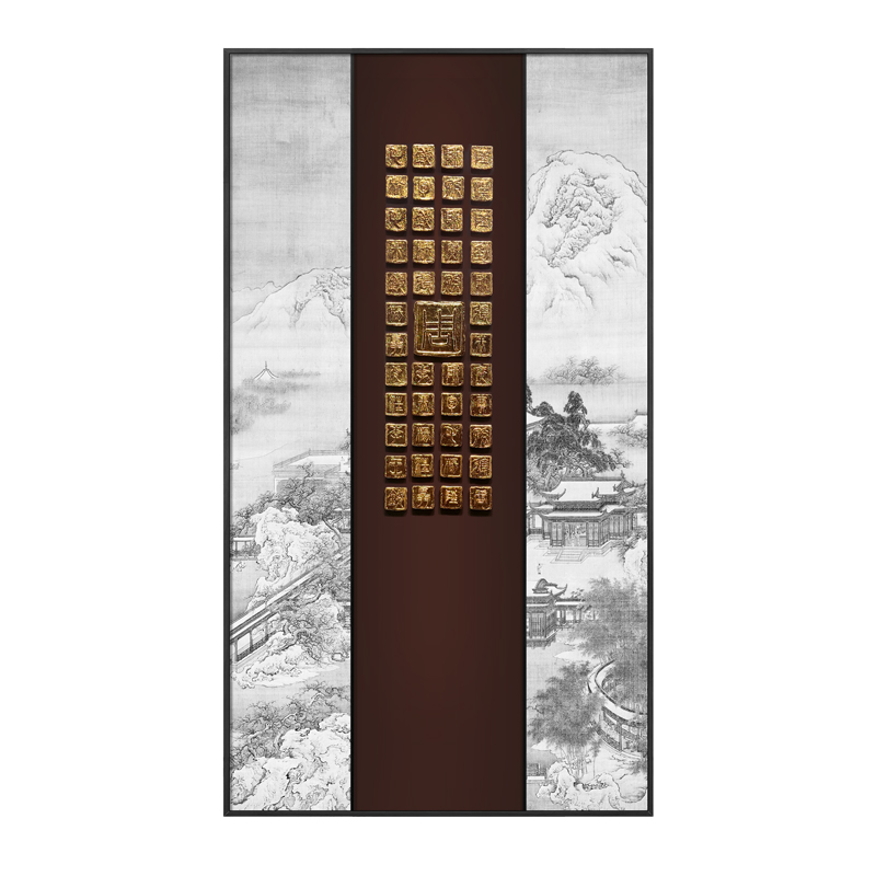 极速新中式百家姓图浮雕q玄关挂画客厅风景立体艺术装饰画餐厅背图片