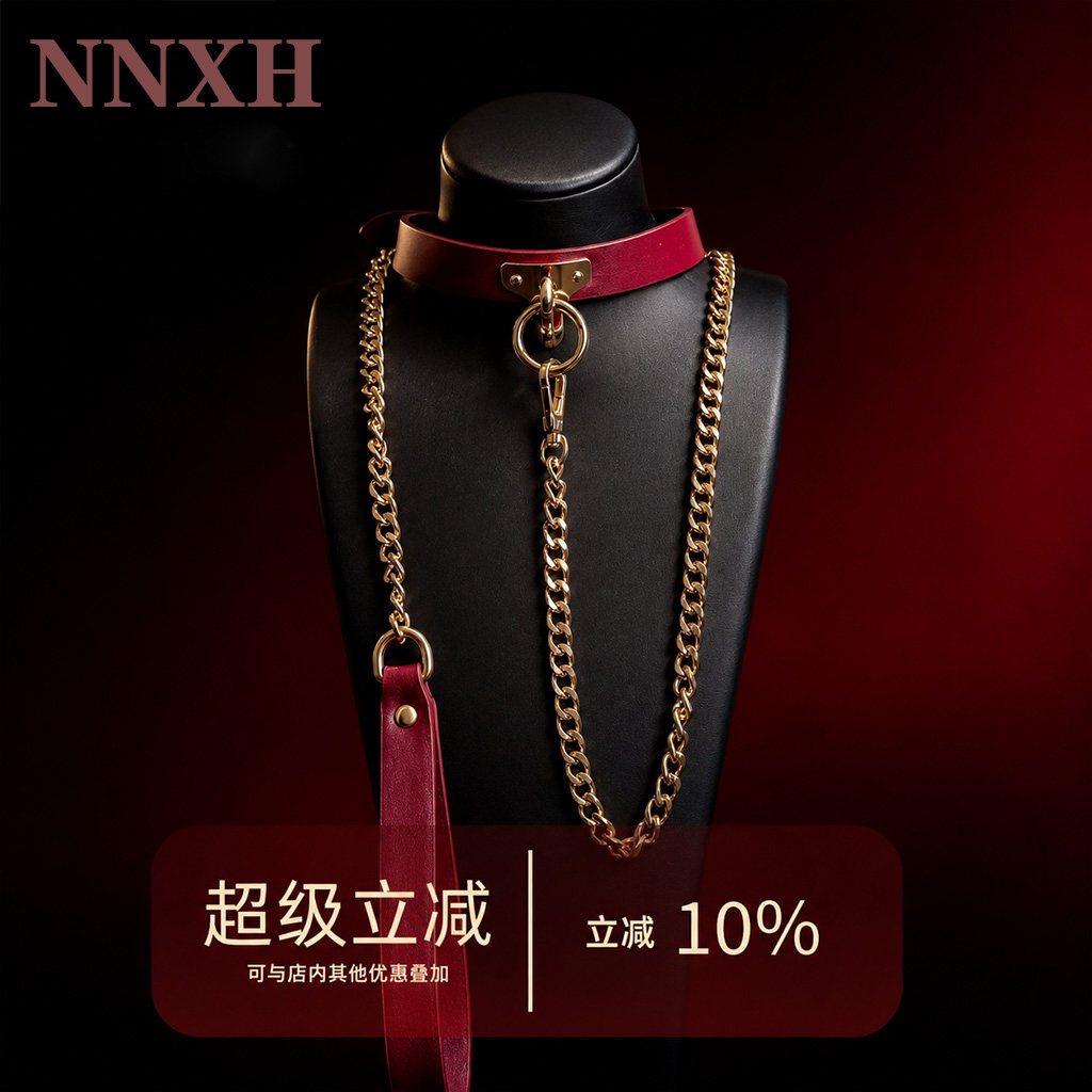 NNXH皮革小狗puppy黑红色锁骨颈圈项圈项链颈带choker定制刻字