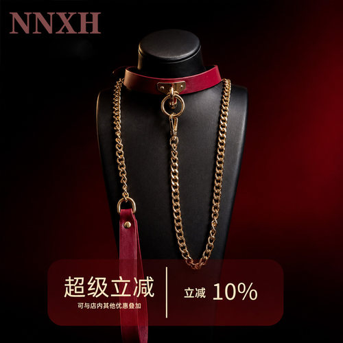 NNXH皮革小狗puppy黑红色锁骨颈圈项圈项链颈带choker定制刻字