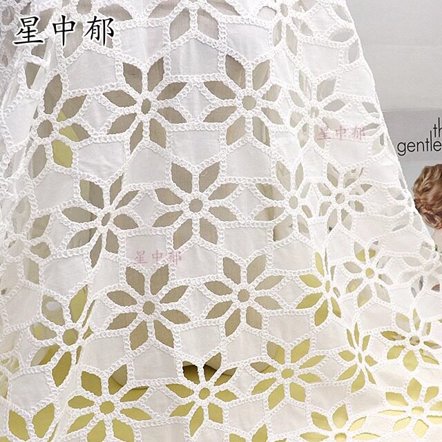 新款全棉立体小花装家纺绣花布料女装童装连衣裙蕾丝花边辅料