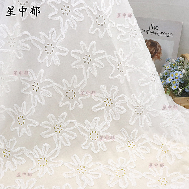 全棉绣花太阳花型棉布刺绣