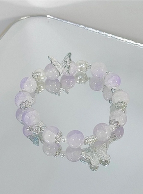 新中式蝴蝶琉璃手链轻奢小众