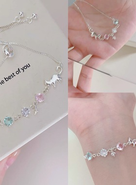 小猫摘星锆石手链时尚气质百搭