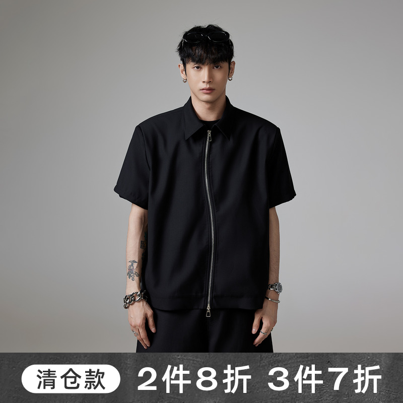 韩版体恤夏季拉链曲线Polo衫翻领