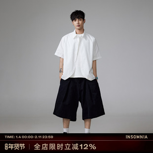 INSOMNIA失眠者原创自制夏季新款弧度剪裁宽松短袖休闲POLO衬衫男