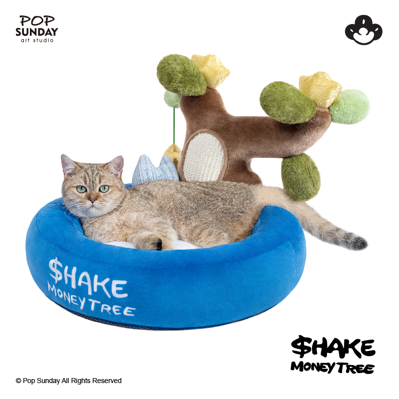 POPSUNDAY摇钱树招财元宝猫窝猫