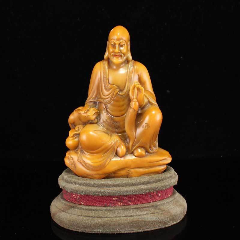 一口价 福建寿山石 雕刻罗汉尊者 摆件 包邮