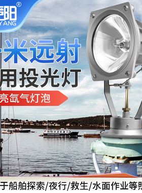 船用灯具投光灯聚光远射疝气探照灯24V12v220v超亮搜查氙气灯射灯