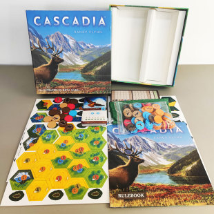 Cascadia桌游卡斯自然之旅卡迪亚含地标扩木质配件英文版 卡牌