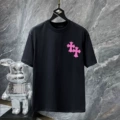 Cn Black 8760 Embroidered Leather Short Sleeves