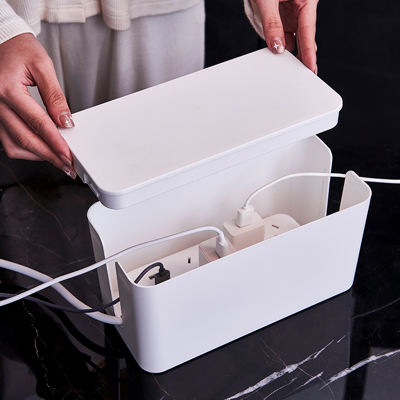 插线板收纳盒桌面收纳神器充电数据线集线器插排电源插座理线盒子