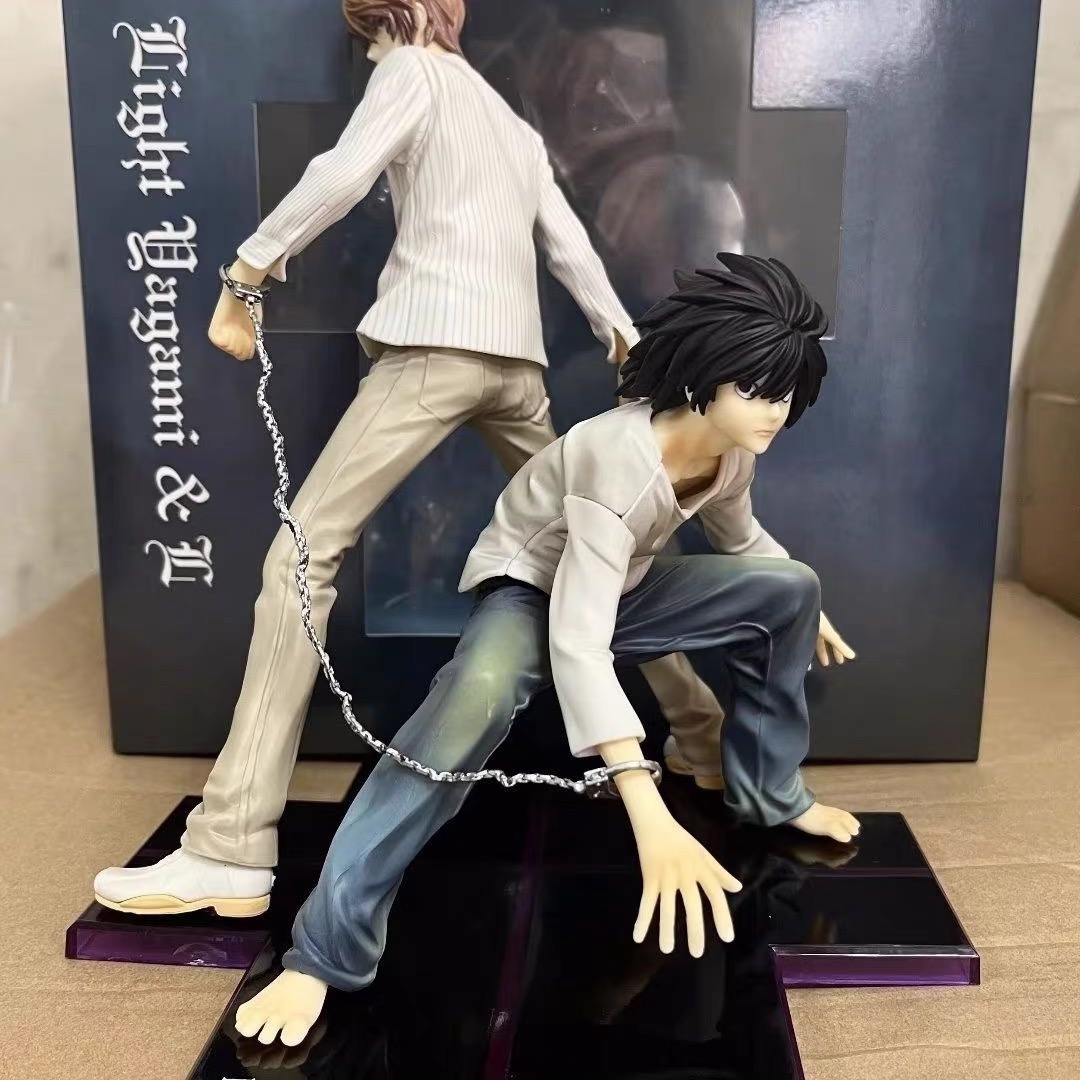 死亡笔记 DEATH NOTE 夜神月&L手办手铐动漫二次元周边模型摆件