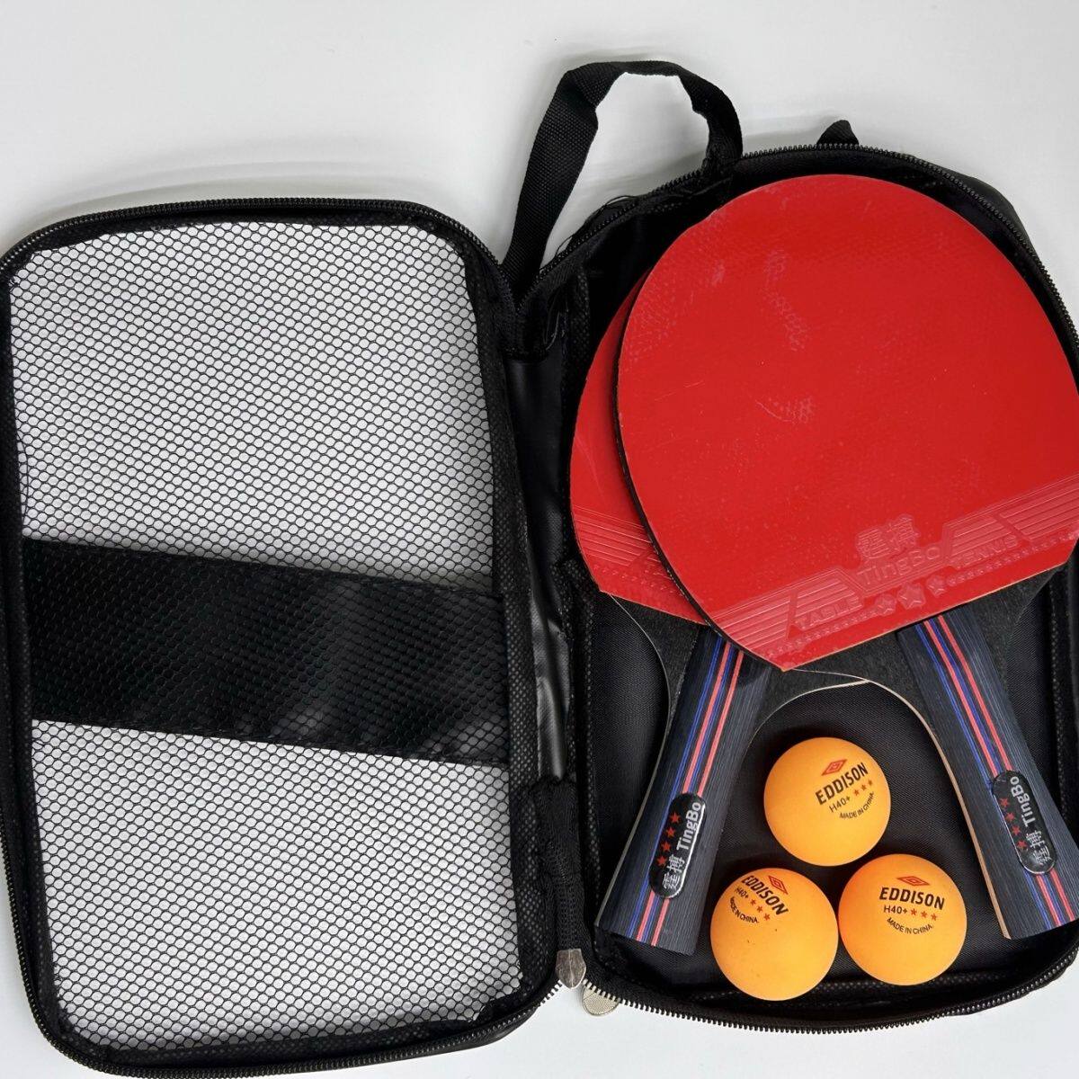 霆搏乒乓球拍双面生胶儿童训练套装横拍比赛专用