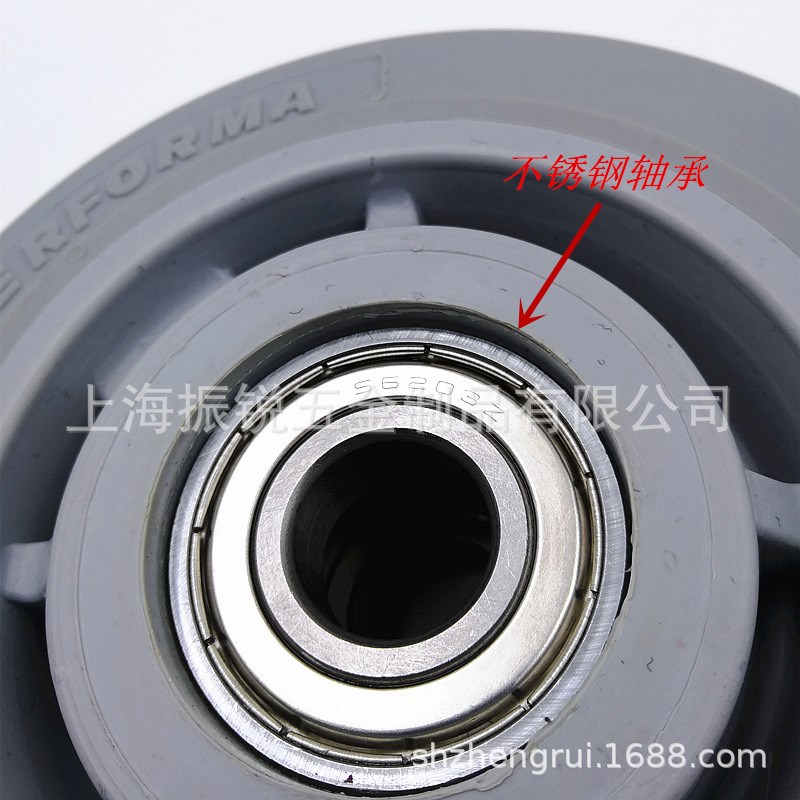 速发4寸5寸6寸8寸不锈钢重型脚轮 TPR静音向刹车轮子
