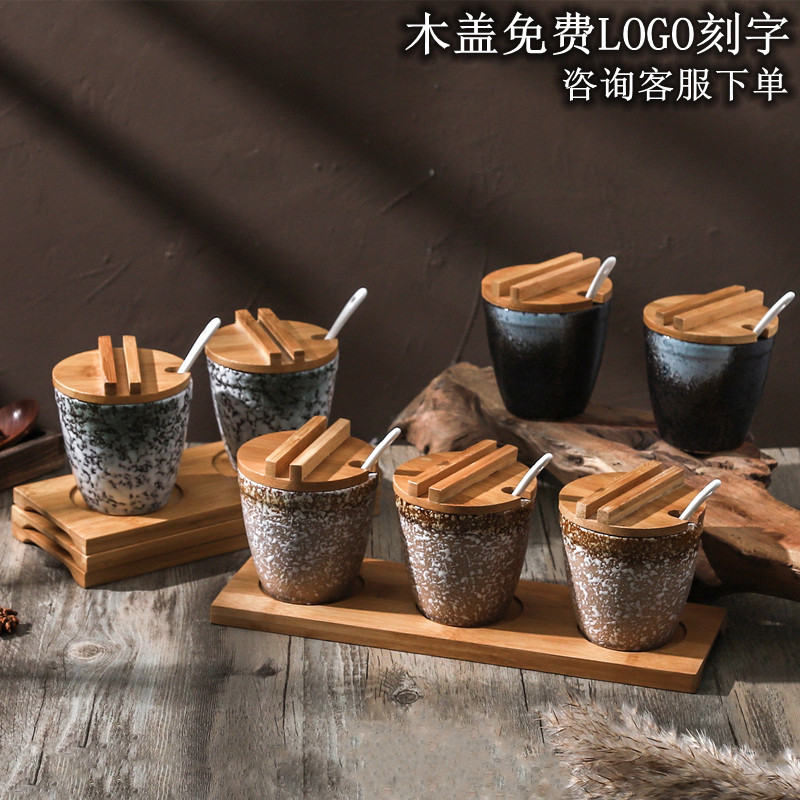 速发式式家用陶瓷店味罐火锅调日老复古调料盒商用厨房盐罐辣椒油