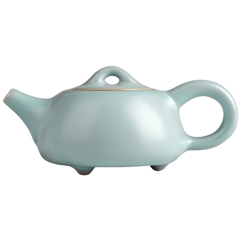 速发豪峰汝可陶瓷茶壶功夫茶具开片小用壶窑养家用中式泡茶壶家茶