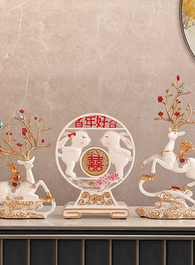 现货速发创意鹿摆件新婚家居客厅玄关酒柜装饰礼品闺蜜结婚礼物送