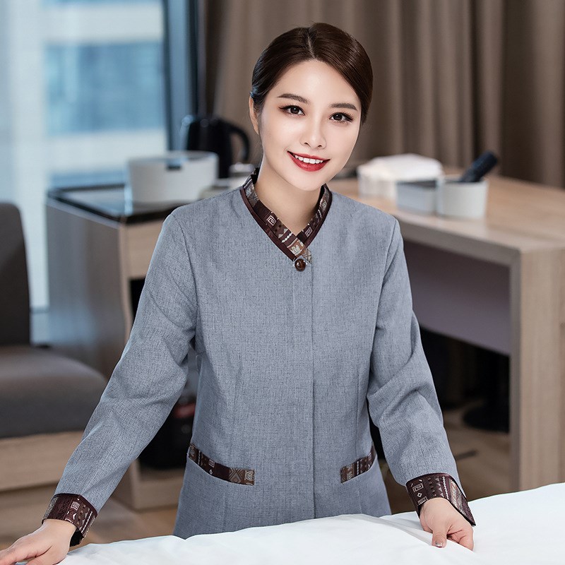 速发酒店宾馆客房保洁服秋冬季PA保洁制服长袖物业阿姨工作服清洁
