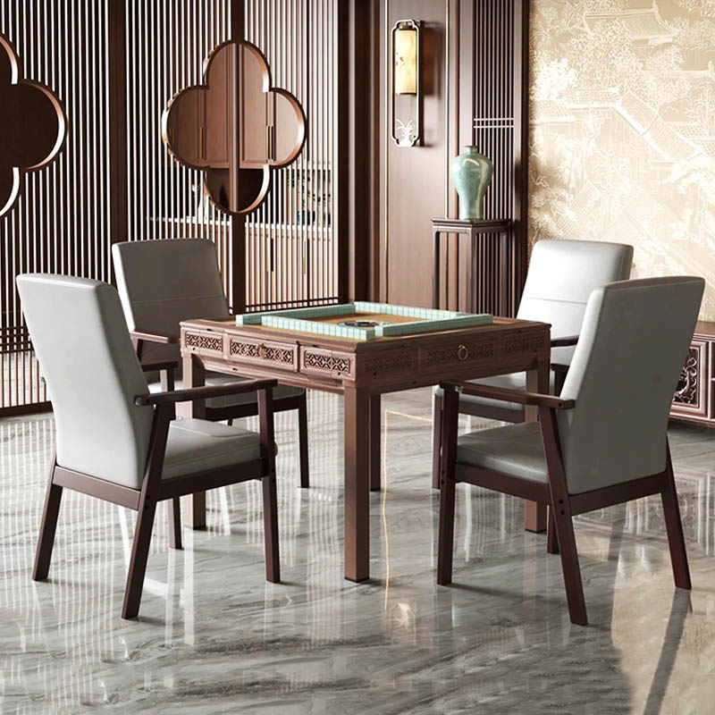 速发座木椅舒服套坐室桌高靠背实椅四把一久打牌凳子