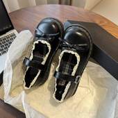 百搭小皮鞋 女2026年春季 新款 复古时尚 日系jk配裙子浅口一字扣单鞋