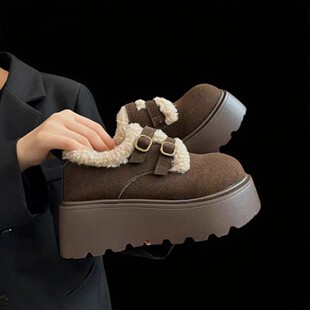 厚底增高加绒保暖勃肯鞋女2025年新款秋冬季时尚百搭舒适休闲棉鞋