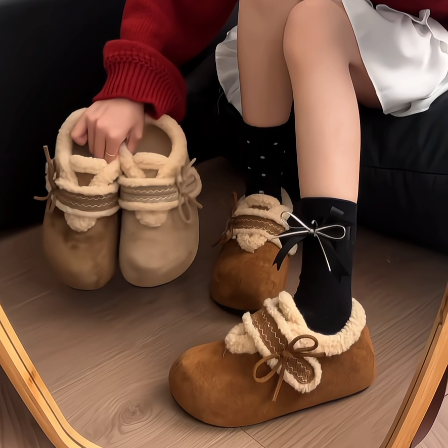 加绒保暖毛毛鞋女外穿