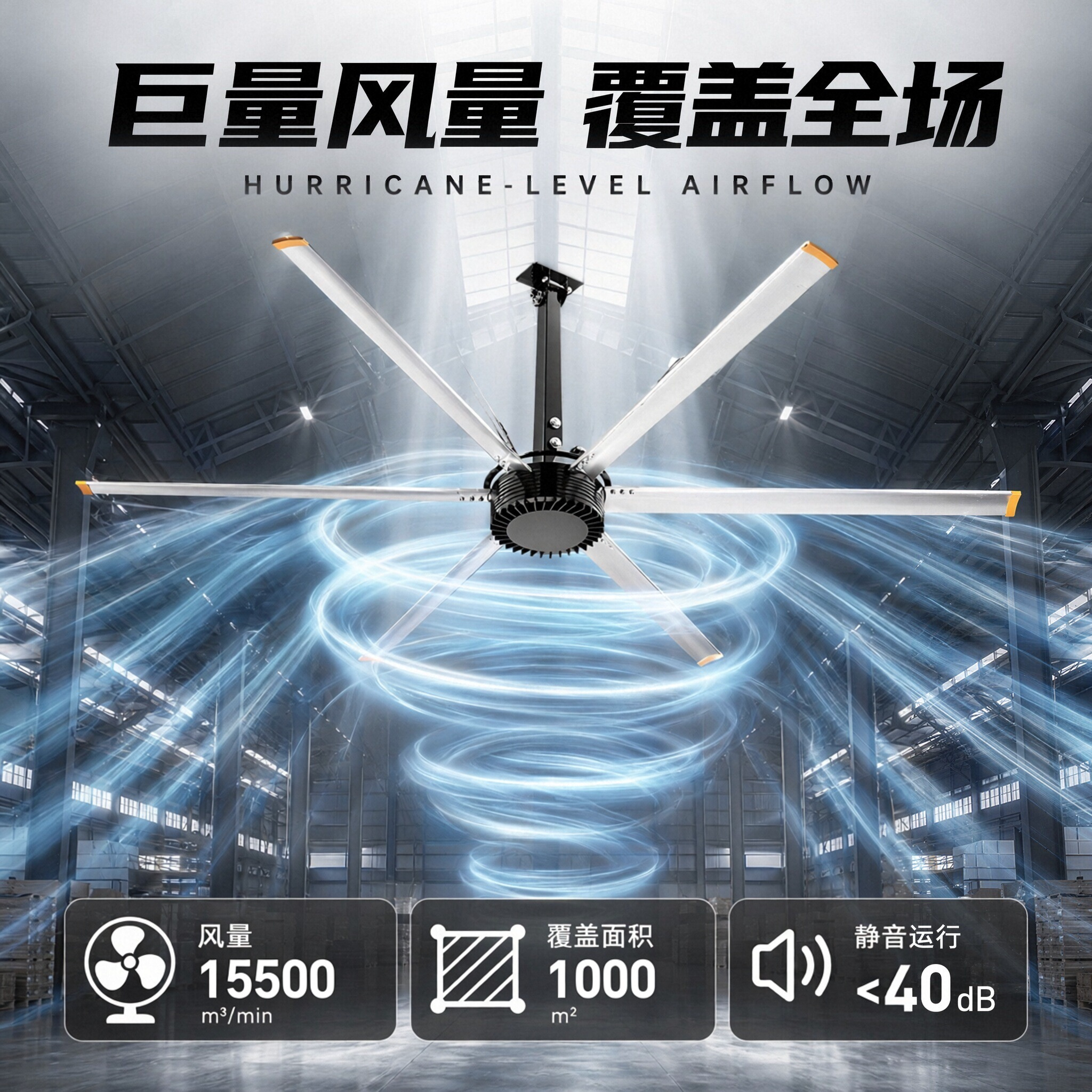 永磁变频大风力工业大吊扇7米3图片