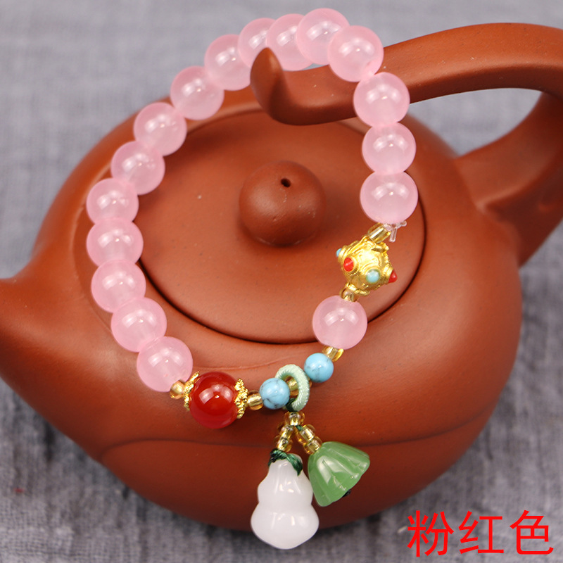 七彩琉璃莲蓬手链精美葫芦手串景区热销饰品水晶