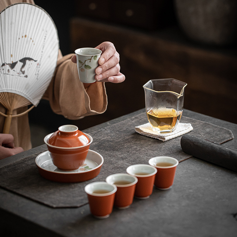 景德镇纯手绘茶具套装 盖碗壶承家用功夫茶具 高档白瓷会客小茶杯
