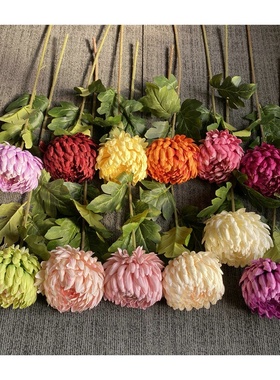 单支富贵菊假花 家居酒店落地花瓶摆件绢花 田园风客厅摆放插花