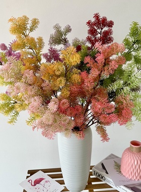 厂家直销雪梨毛绒草仿真花婚庆装饰花材家居民宿桌面摆件摄影道具