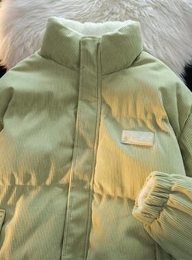 超有设计感！复古港味双面穿加厚保暖棉服外套女情侣装灯芯绒棉衣