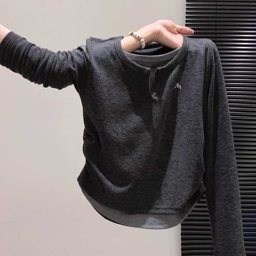 女早秋新款收腰显瘦打底衫上衣
