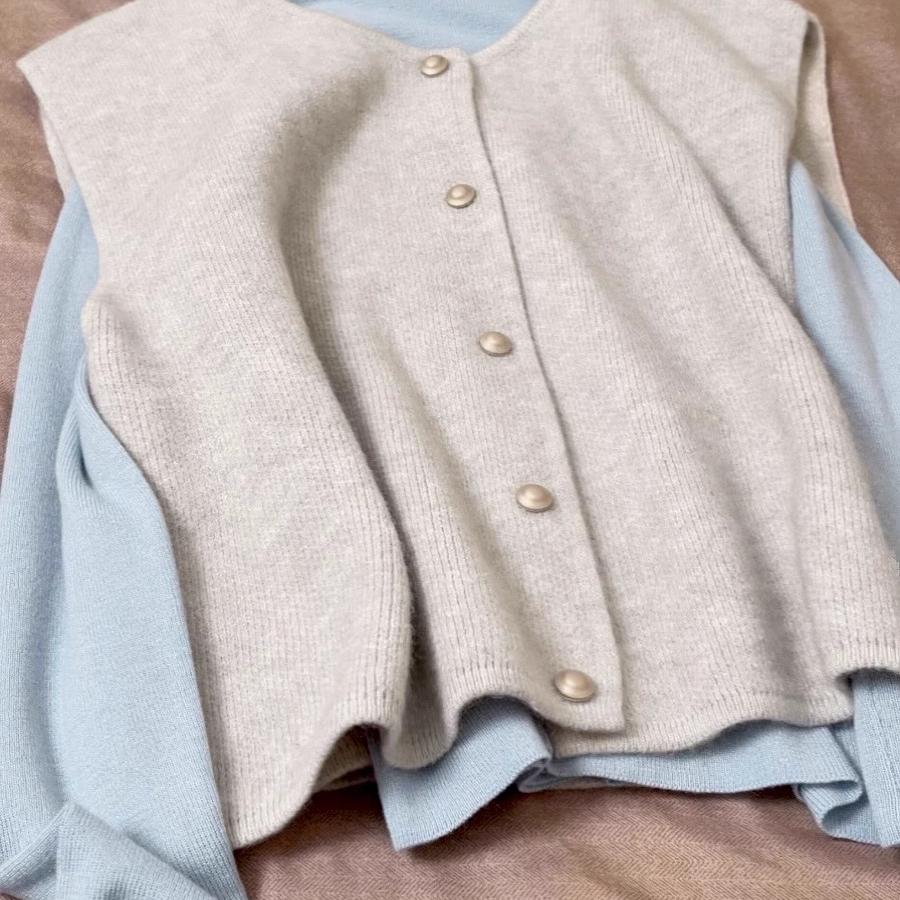 无di可爱~多巴胺针织毛衣小立领软糯打底衫2024新款韩版简约上衣