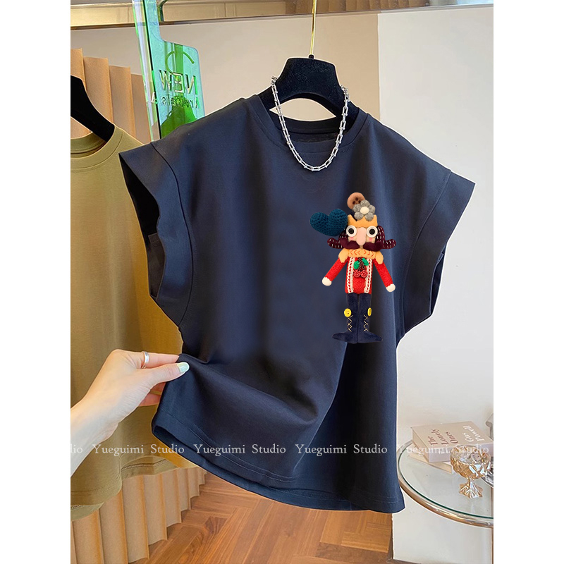 短袖韩版薄款立体装饰纯棉女