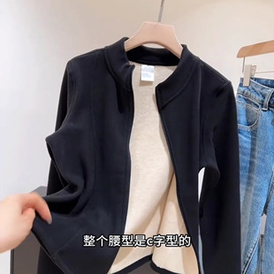 非常非常百穿好搭 加厚立领拉链卫衣女宽松套头内搭通勤上衣 韩版