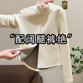 保暖双拉链开衫 上身巨舒服 德绒加厚立领卫衣外套女秋冬新款 上衣