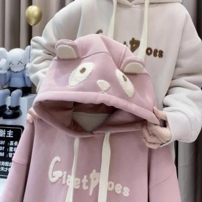 刺绣连帽卫衣加厚卫衣ins宽松