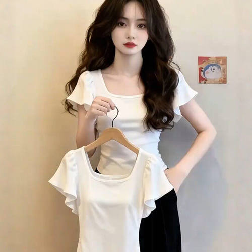 夏季大码绝美漂亮简约百搭上衣