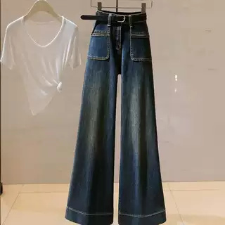 宽松直筒显瘦喇叭裤常规纤维阔腿