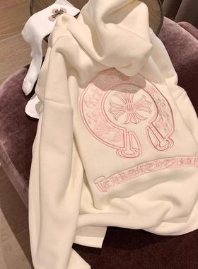 越穿越喜欢！oversize外套梵文字母加绒卫衣秋冬连帽宽松慵懒风