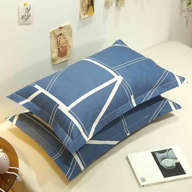 2pcs cotton bed set bedding color plain pillow case 47X74cm