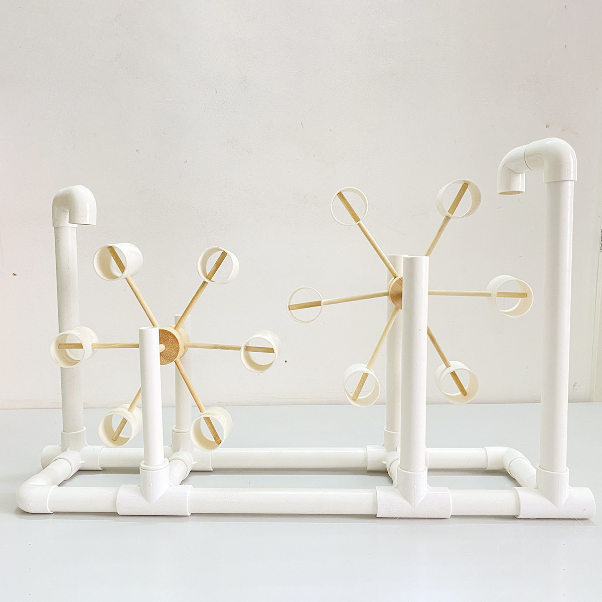 幼儿园接龙双轮水车玩具DIY组装科学教具力学实验科技小制作比赛